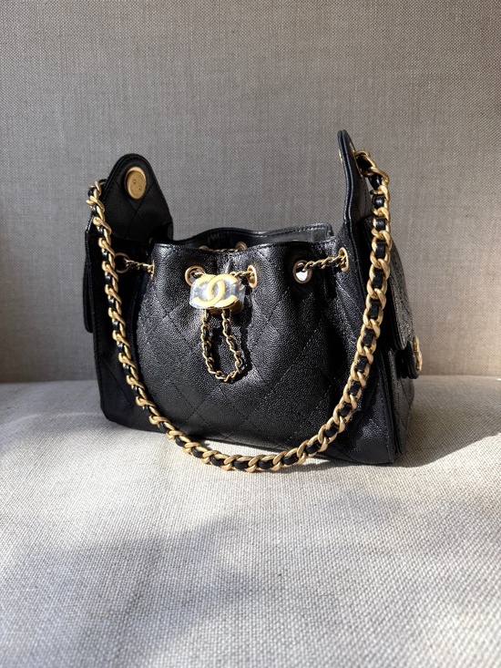Sold on fashionreloved.com CHANEL 25 Mini Black Quilted Caviar Leather Bag - Picture 1 of 12